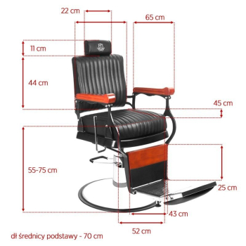 ActivShop GABBIANO FOTEL BARBERSKI MASTER CZARNY